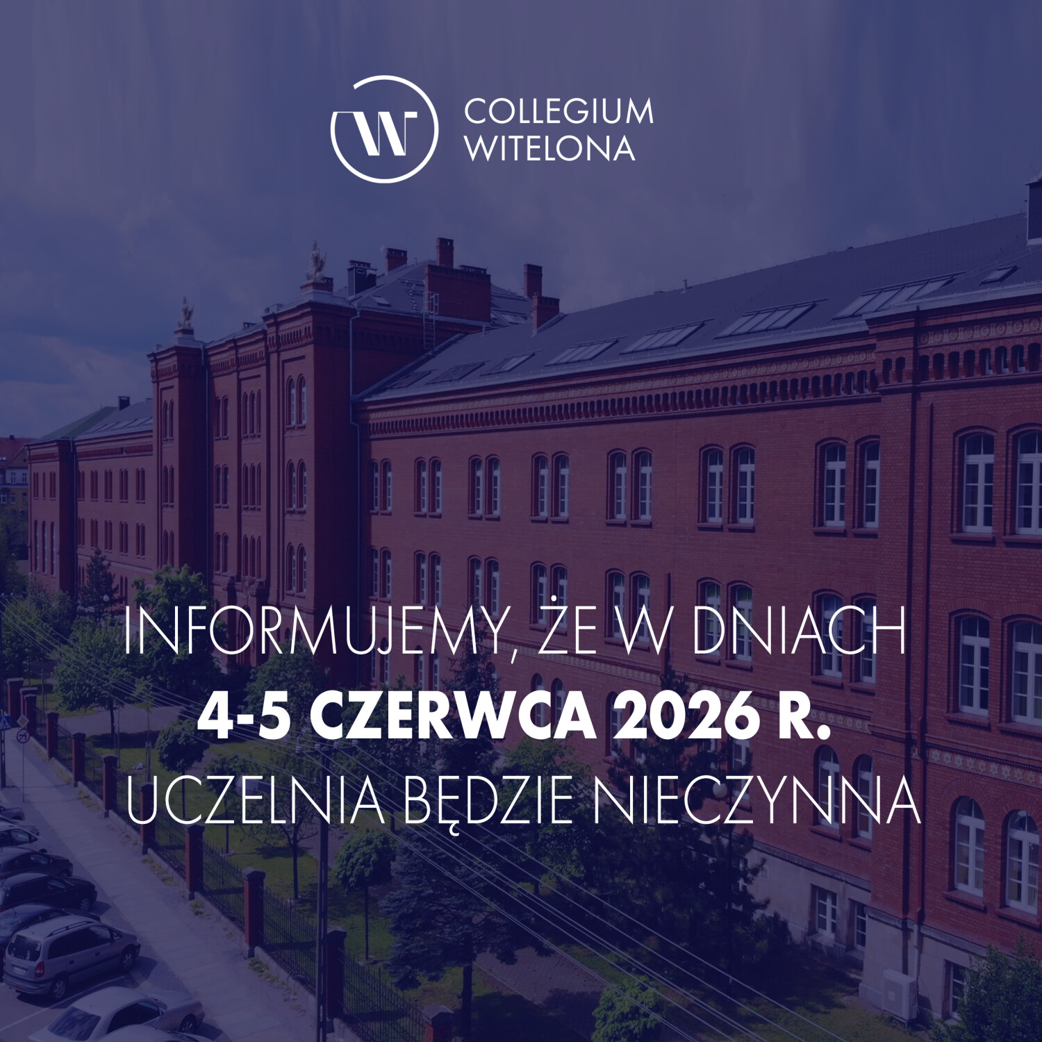grafika dekoracyjna widoczny napis 4-5 czerwca uczelnia nieczynna